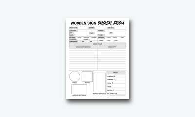Wooden Sign Order Book kdp interior