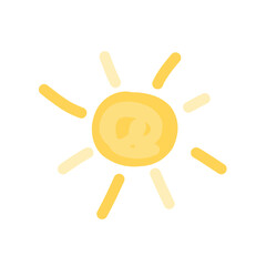 Cute handrawn sun doodle