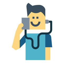 listening flat icon style