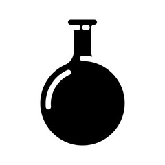 round bottomed flask chemical glassware lab glyph icon vector illustration