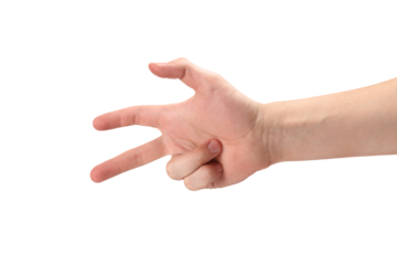 Strange hand sign, cut out