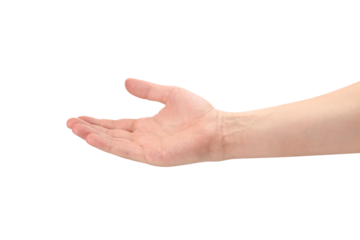 Open male hand, cut out