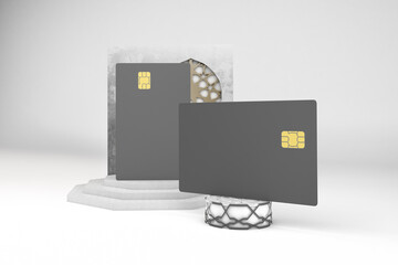 Arabic Credit Card Right Side In White Background