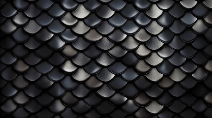 Black scales. Dragon, snake, lizard scale pattern Generative AI