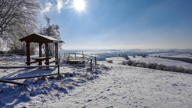 Tourist shelter
Snowy landscape of the eastern part of the Žďárské vrchy