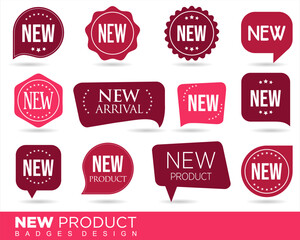 New arrival Badge and Tags in Flat Design Style vector illustration 