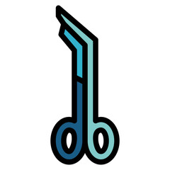 LISTER BANDAGE SCISSOR filled outline icon style