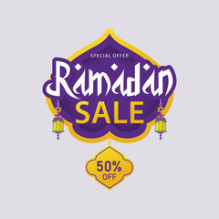 Ramadan sale label badge banner template clipart