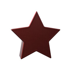 Realistic Star icon 3D render transparent background