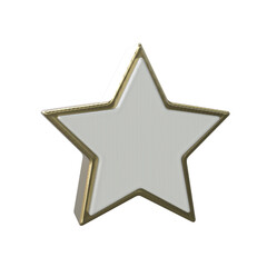 Realistic Star icon 3D render transparent background