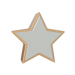 Realistic Star icon 3D render transparent background