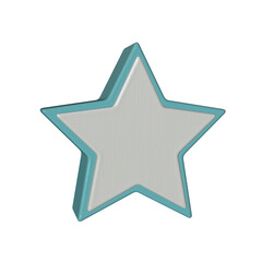 Realistic Star icon 3D render transparent background