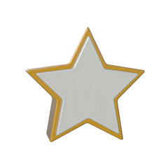 Realistic Star icon 3D render transparent background