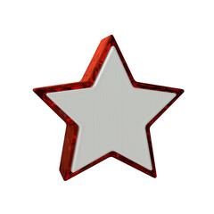 Realistic Star icon 3D render transparent background