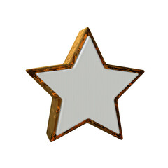 Realistic Star icon 3D render transparent background