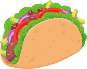 taco handdrawn style illustration