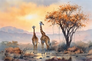 Obraz premium giraffe in the savannah