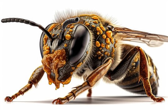 wasp on white background