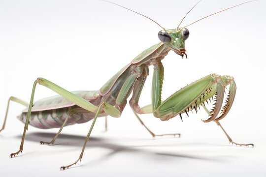 praying mantis isolated on white