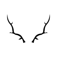 deer horn animal glyph icon vector illustration