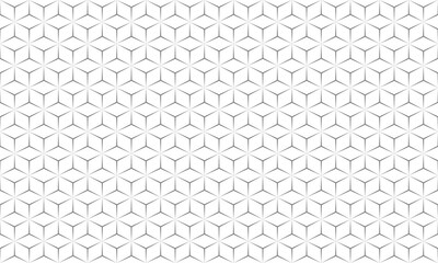 Grey three prong shapes like a cube seamless pattern. Vector Abstract.