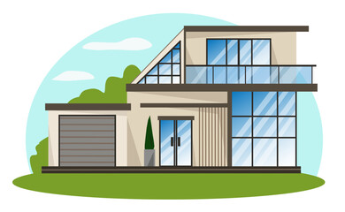 illustration of a  modern house