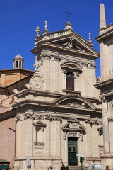 Fototapeta na wymiar Santa Maria della Vittoria Church Facade in Rome, Italy