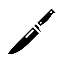 chef knife kitchen cookware glyph icon vector illustration
