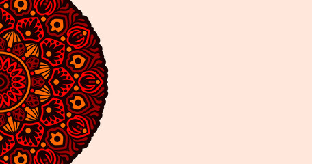 Background mandala art design with a beautiful mix of colors, suitable for all advertising design needs, both for business card designs, banners, brochures and others.