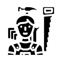 maintenance technician repair worker glyph icon vector illustration