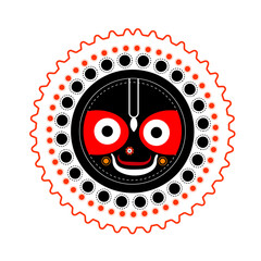 jagannath round mandla style design for hare krishna devotee transparent background