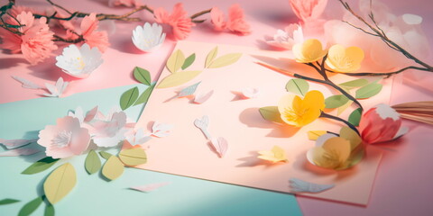 pastel-colored spring greeting card for a special occasion Generative AI