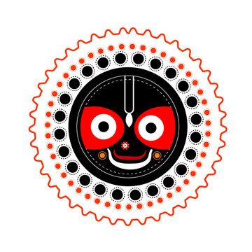 jagannath round mandla style design for hare krishna devotee transparent background