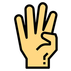 hand filled outline icon style