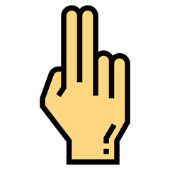 hand filled outline icon style