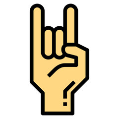 hand filled outline icon style