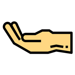 hand filled outline icon style