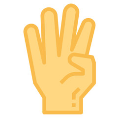 hand flat icon style