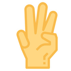 hand flat icon style