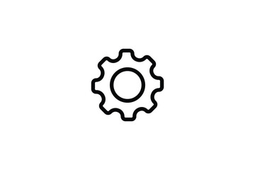 Minimal gear icon logo design vector template