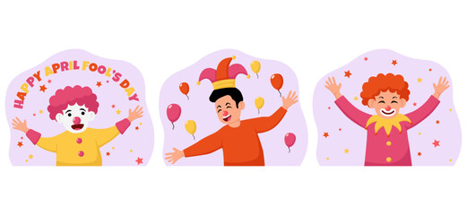 April Fools Flat Bundle Illustration