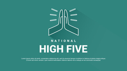 National high five day banner poster isolated on white background celebrated on april 21.