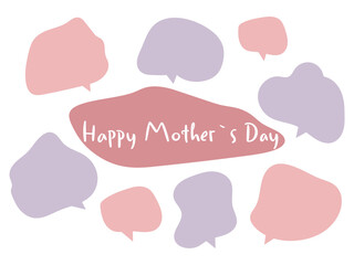 母の日　吹き出し　イラスト　セット