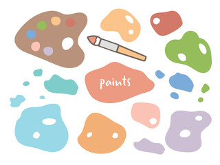 絵の具　イラスト　セット