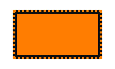 Orange Black Notched Rectangle Stroke Shape