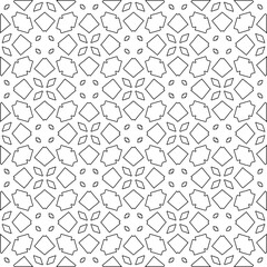  Monochrome ornamental texture with smooth linear shapes, zigzag lines, lace pattern.Abstract geometric black and white pattern for web page, textures, card, poster, fabric, textile.