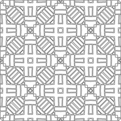  Monochrome ornamental texture with smooth linear shapes, zigzag lines, lace pattern.Abstract geometric black and white pattern for web page, textures, card, poster, fabric, textile.