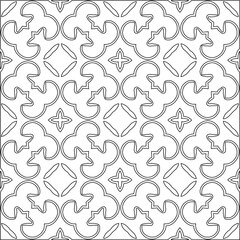  Monochrome ornamental texture with smooth linear shapes, zigzag lines, lace pattern.Abstract geometric black and white pattern for web page, textures, card, poster, fabric, textile.