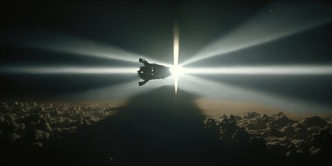 Fototapeta premium Surreal Alien Encounter | Dramatic Wide Scene | Generative AI Illustration