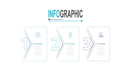 Infographic 3 steps template business data illustration